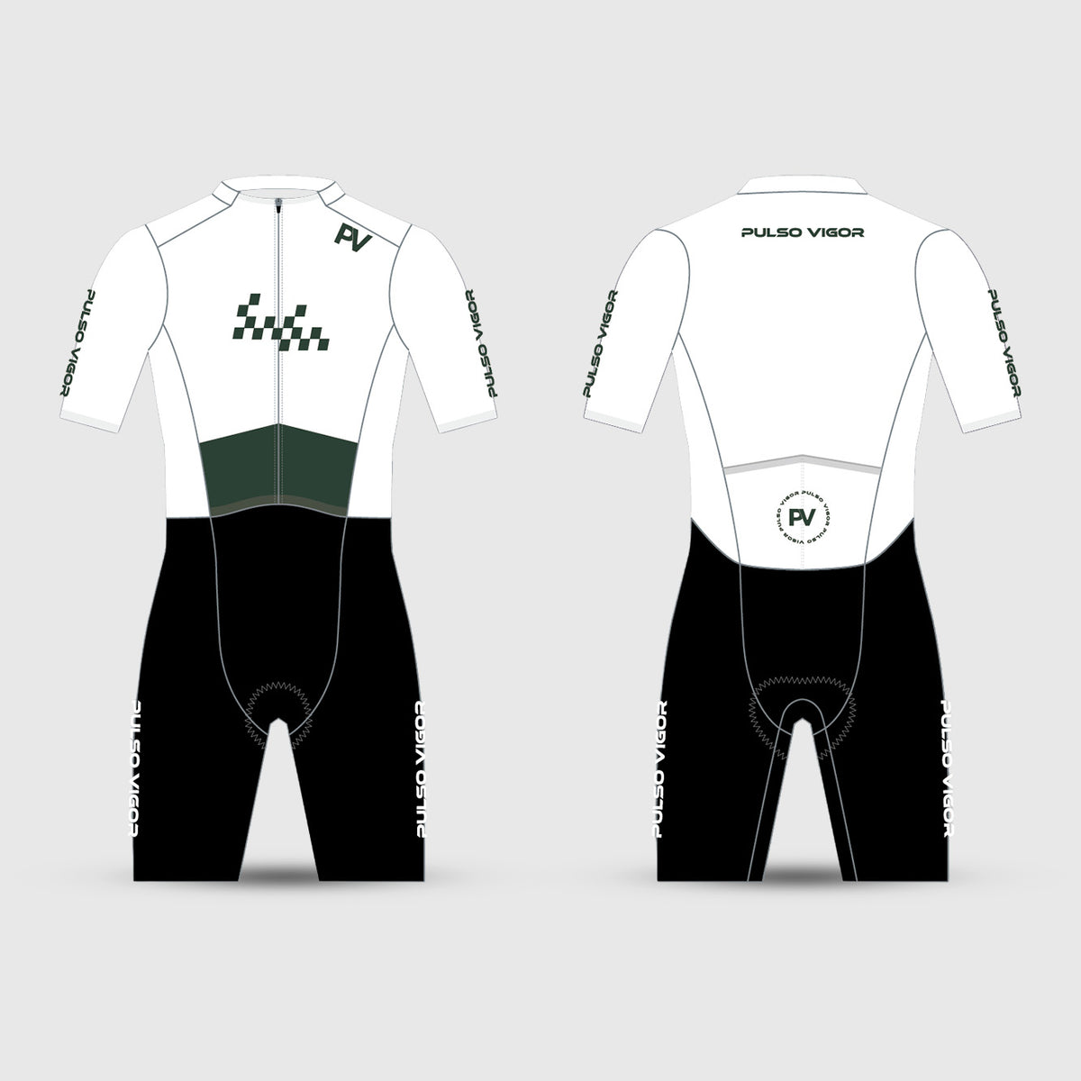 Men's Dynamic Padded Cycling Skin Suit – Black and White