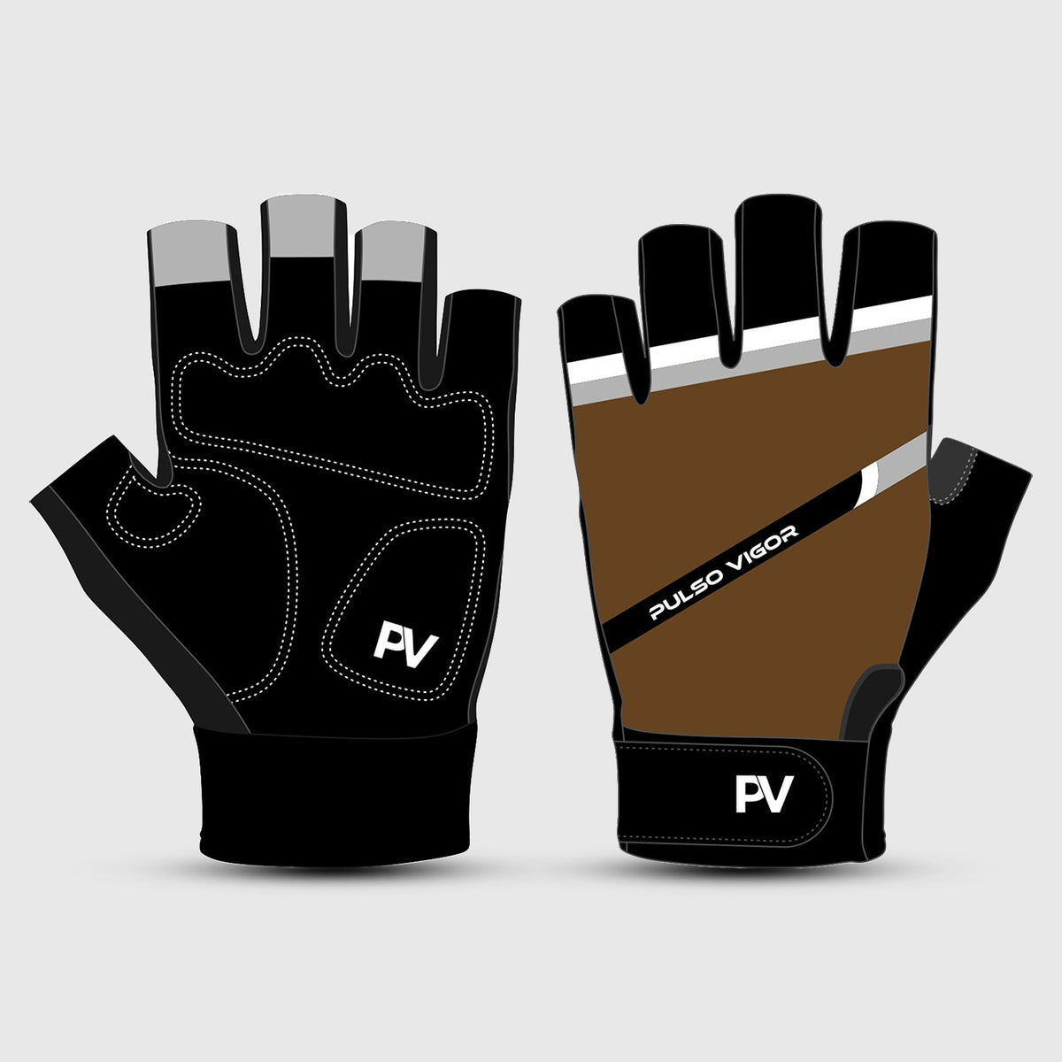 Apex Unisex Short Finger Cycling Gloves – Brown