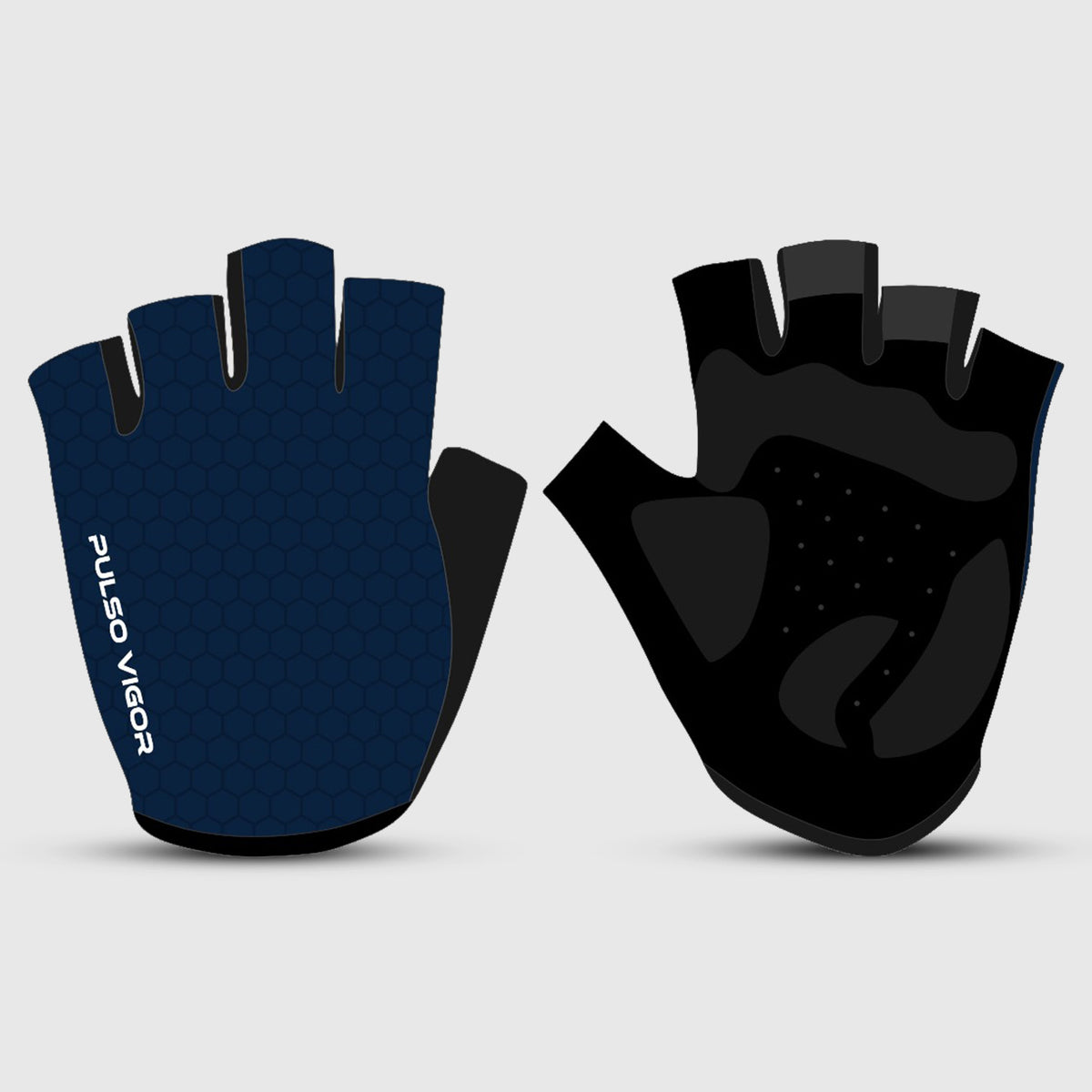 All Day Unisex Short Finger Cycling Gloves – Navy Blue