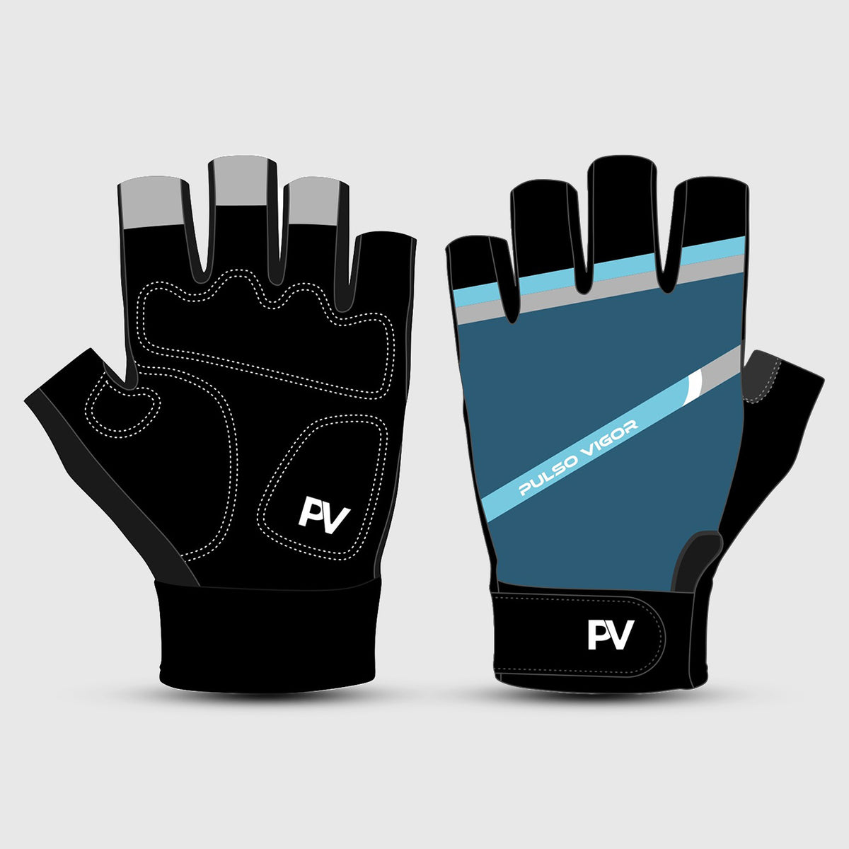 Apex Unisex Short Finger Cycling Gloves – Sky Blue