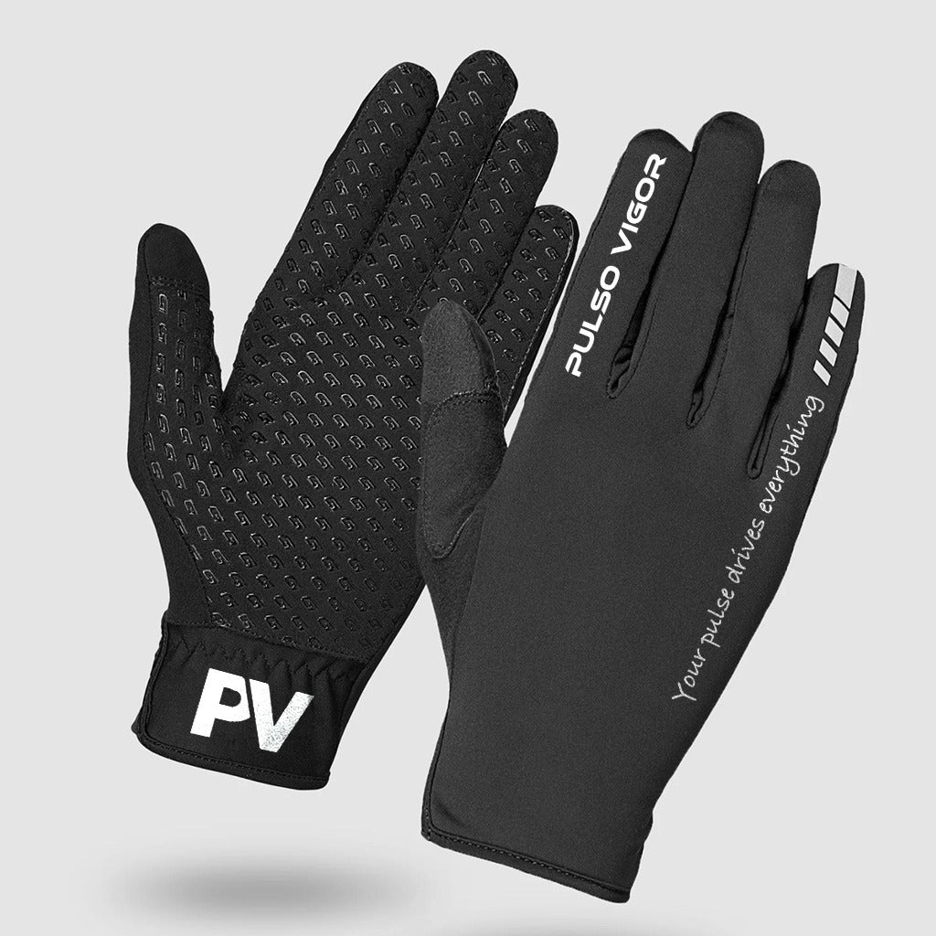 Signature Unisex Full Finger Cycling Gloves – Black