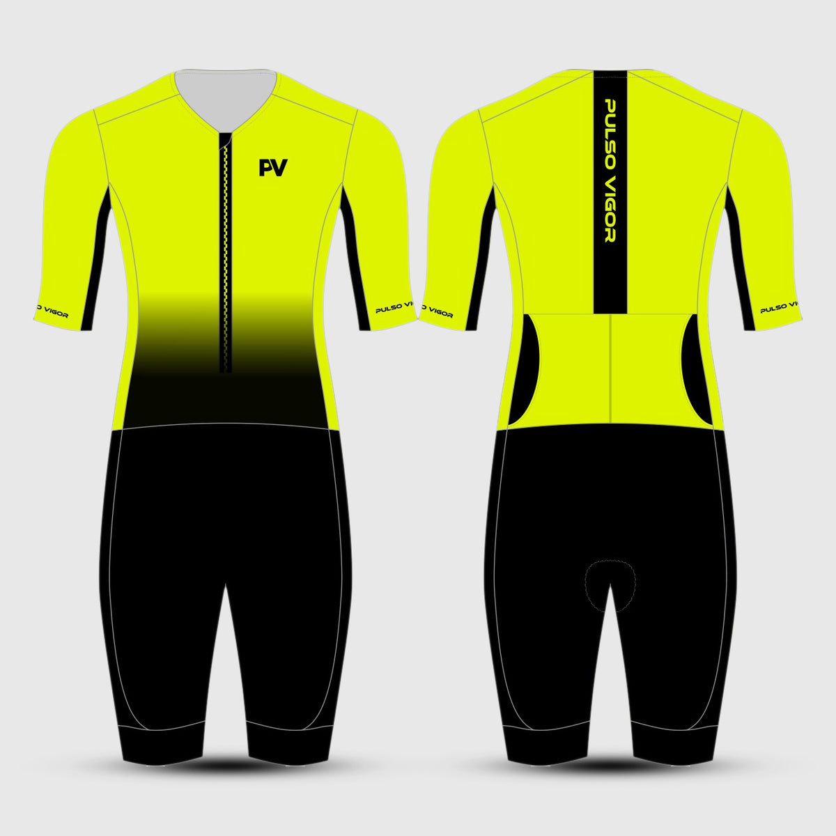 Men's Signature Padded Triathlon Suit – Fluorescent Yellow
