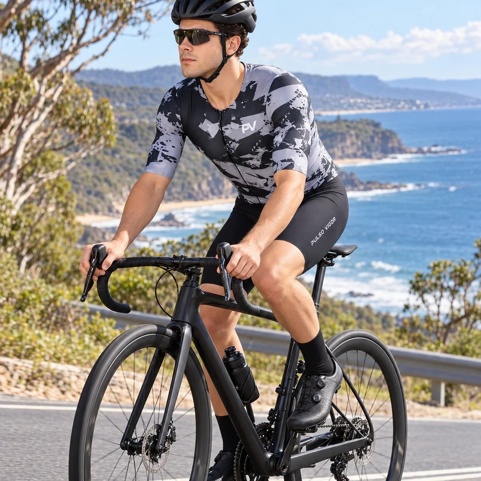 Men's Pro 3.0  Padded Cycling Skin Suit – Black And Gray