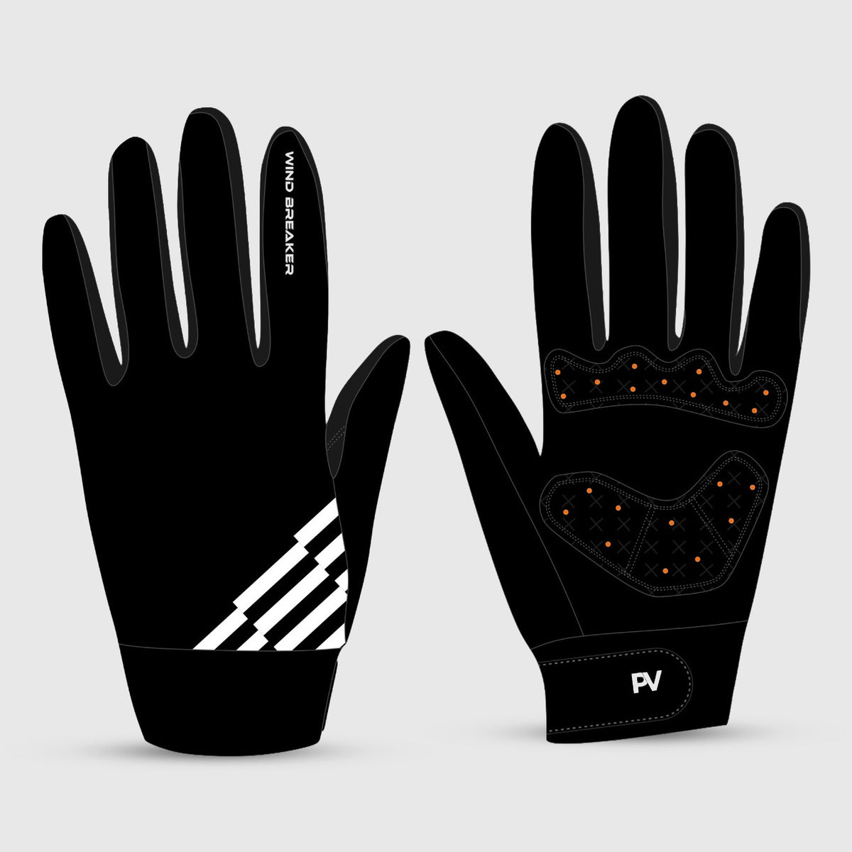 Storm Unisex Full Finger Cycling Gloves – Black